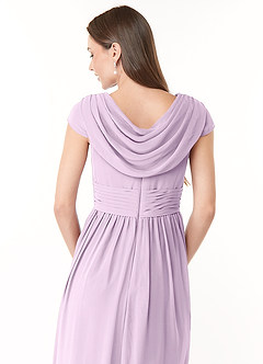 Azazie Organa Robes de demoiselle d'honneur Robe Trapèze en Mousseline de soie Plissée Frostiges Flieder image6