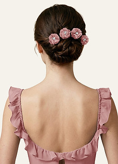 front Four-Piece Matching Color Chiffon Hair Clip Set