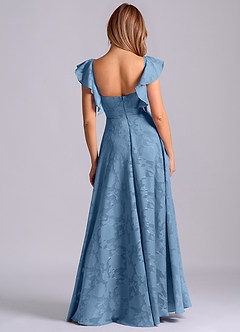 Azazie Leilani 신부 들러리 드레스 A라인 스윗하트 네크라인 플로럴 번아웃 바닥 길이 드레스 image2