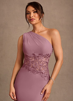 Azazie Kathie Mother of the Bride Dresses Vintage Mauve Mermaid Lace Chiffon Dress image5