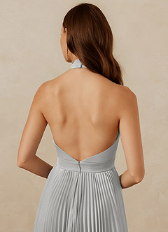 Christian Siriano Bridal for Azazie 1007 Brautjungfernkleider A-Linie Plissee Stretch-Satin Kleid Silber image7