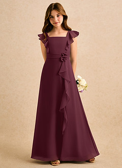 Azazie Soso Girls Formal Flower Girl Klänningar Klänning A-Line i Chiffong Plisserad image5