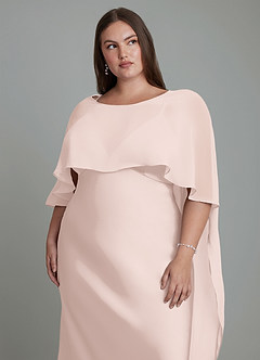 Azazie Stefania Bridesmaid Dresses Blushing Pink A-Line Stretch Satin Dress image14