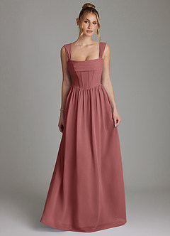 Azazie Caterina Brautjungfernkleider A-Linie Korsett Chiffon Kleid Amethyst image4