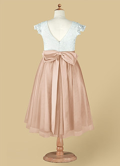 Azazie Vetty Flower Girl Dresses Ivory English Rose A-Line Lace Tulle Dress image13