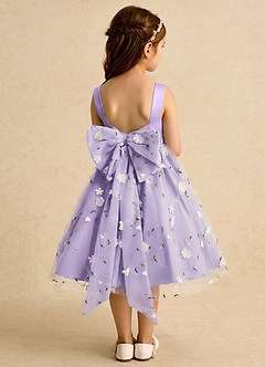Azazie Bean Flower Girl Dresses Lilac Ball-Gown Bow Tulle Dress image2