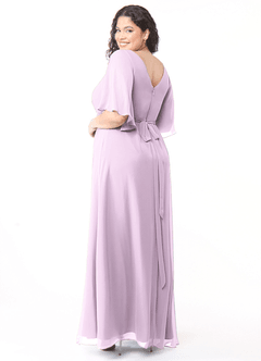 Azazie Cierra Bridesmaid Dresses Frosted Lilac A-Line V-Neck Chiffon Dress image12