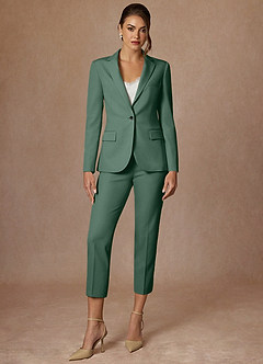 front Kennedy Eucalyptus Structured Stretch Pants Suit