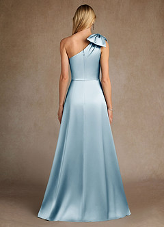 Azazie Easton Mother of the Bride Dresses Sky Blue A-Line One Shoulder Stretch Satin Dress image3