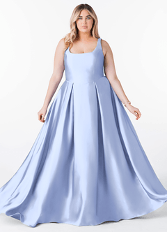 Azazie Neve Bridesmaid Dresses Ice Ball-Gown with Pockets Stretch Satin Dress image10