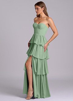 Azazie Faye Bridesmaid Dresses Matcha A-Line Sweetheart Neckline Chiffon Dress image3