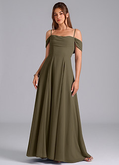 Azazie Almina Bridesmaid Dresses Willow Green A-Line Off the Shoulder Chiffon Convertible Dress image4