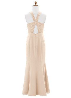 Azazie Rue Junior White Alabaster Mermaid Side Slit Chiffon Dress image7