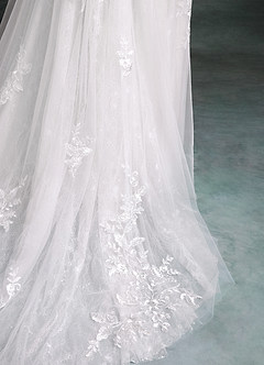 Azazie Ella Wedding Dresses Diamond White Mermaid Sweetheart Neckline Tulle Dress image14