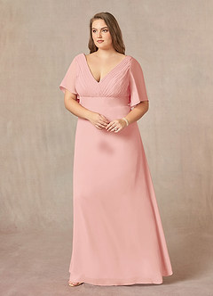 Azazie Alessa Mother of the Bride Dresses Rosette A-Line V-Neck Pleated Chiffon Dress image9
