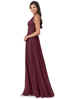 Azazie Robbie Final Sale Desert Rose A-Line Lace Chiffon Dress image4