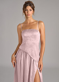 Azazie Adeline Abiti da Damigella Abito A-Line in Jacquard Floreale Senza Cinturino Jacquard Floreale Rosa Peonia image2