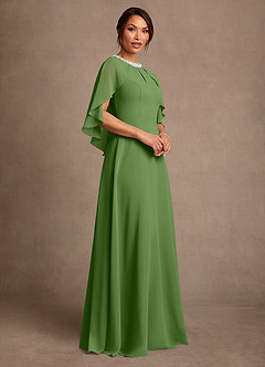 Azazie Winnifred Abiti per la Madre della Sposa Abito A-Line in Chiffon Perline Basilico image2