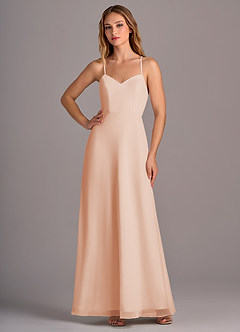 Azazie Mei Abiti da Damigella Abito A-Line in Chiffon Rosa Inglese image3