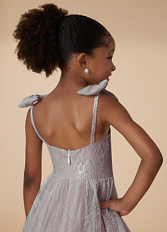Azazie Tilly Flower Girl Dresses Diamond White Dusty Rose A-Line Lace Dress image5