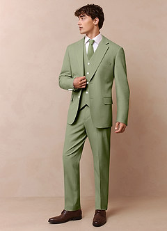front James Pistachio Structured Stretch Dress Pants