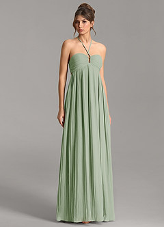 Azazie Addison Bridesmaid Dresses Dusty Sage Empire Sweetheart Neckline Chiffon Dress image3