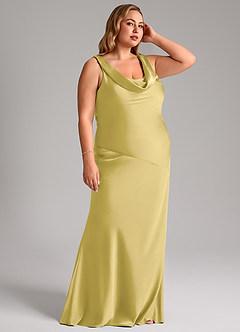 Azazie Rylina Robes de demoiselle d'honneur Robe Sirène en Satin extensible Canari image11