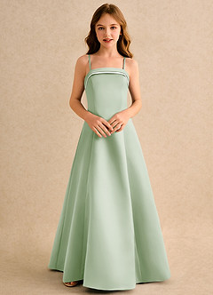 Azazie Izel Junior Formal Flower Girl Klänningar Klä A-Line i Matt satäng Plisserad image6