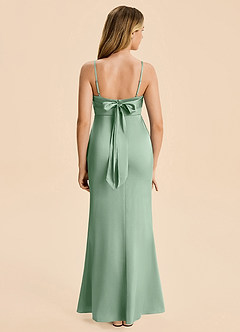 Azazie Mia Junior Robe Sirène en Satin extensible Plissé Agave image2