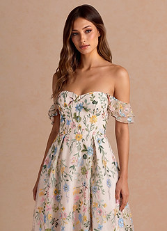 Denisse Blush Pink Multi Midi Dress image4
