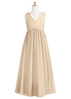 Azazie Oceana A-Line Pleated Chiffon Floor-Length Junior Bridesmaid Dress image7