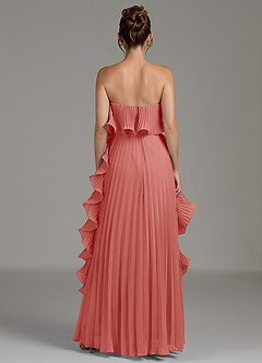 Azazie Alexia Robes de demoiselle d'honneur Robe Trapèze en Mousseline de soie Rayé Antique Rose image7