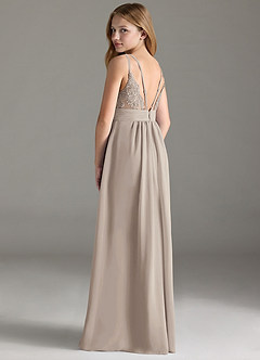 Azazie Maren Allure Junior Frost A-Line Lace Chiffon Dress image2