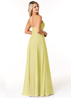 Azazie Moira Abiti da Damigella Abito A-Line in Chiffon con Scollo a U Sorbetto Al Limone image5