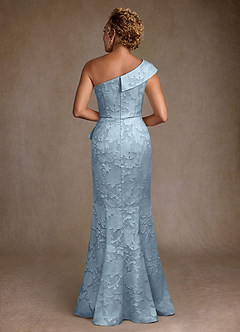 Azazie Hampton Mother of the Bride Dresses Sky Blue Mermaid One Shoulder Floral Burnout Dress image3