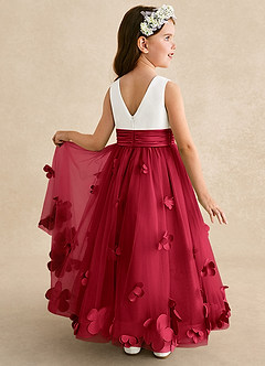 Azazie Vi Flower Girl Dresses Scarlet A-Line Sleeveless Tulle Dress image1