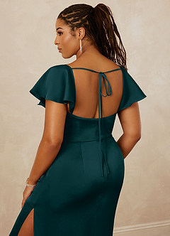 Christian Siriano Bridal for Azazie 1005 Robes de demoiselle d'honneur Robe Fourreau en Satin extensible Encolure en Forme de Cœur Vert Pin image10