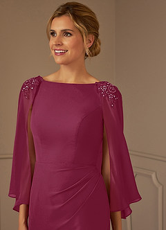 Azazie Carmela Mother of the Bride Dresses Mulberry Sheath Lace Chiffon Dress image5