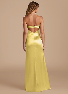 Azazie Leonis Bridesmaid Dresses Canary Mermaid Pleated Metallic Satin Convertible Dress image6