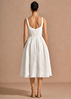 Adelie White A-line Midi Dress image2