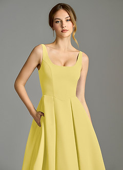 Azazie Amalie Bridesmaid Dresses Canary A-Line Pleated Chiffon Dress image7