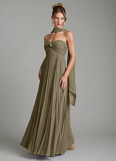 Azazie Tempest Robes de demoiselle d'honneur Robe Empire Convertible en Mousseline de soie Corset Vert Saule image6