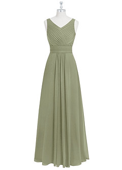 Azazie Pierrette Bridesmaid Dresses Pistachio A-Line Pleated Chiffon Dress image7