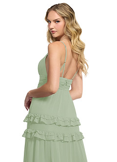 Azazie Rachel Vestidos de madrinha de casamento Vestir Dusty Sage de Chiffon de Linha A image5