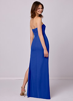 Barbie ♥ Azazie Jurken voor bruidsmeisjes Converteerbaar Jurk van Chiffon met Kolom Strapless Koningsblauw image6