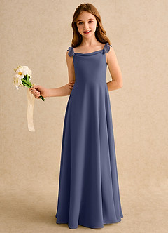 Azazie Puppy Girls Formal Flower Girl Dresses Stormy A-Line Pleated Chiffon Dress image4