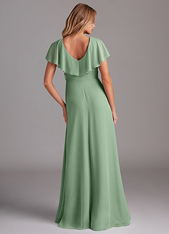 Azazie Lainey Abiti da Damigella Abito A-Line in Chiffon Con Tasche Matcha image7