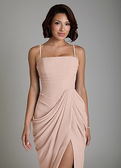 Azazie Nyra Bridesmaid Dresses English Rose Sheath Corset Chiffon Dress image5