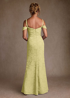 Azazie Irene Mère de la mariée Robes Robe Trapèze en Blumen-Burnout Épaule décolletée Sorbet Citron image4