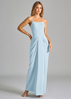 Azazie Anaïs Bridesmaid Dresses Sky Blue Sheath Strapless Chiffon Dress image6